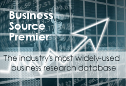Graph with large up arrow representing Business Source Premier database