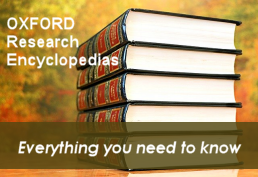 Stack of encyclopedias representing Oxford Research Encyclopedia database
