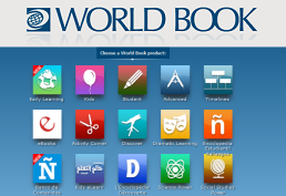Icons representing subjects in World Book database