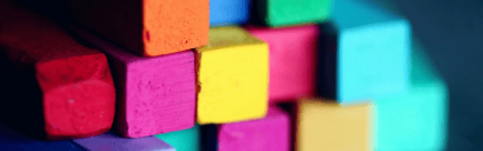 Stack of brightly colored wooden blocks